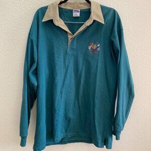 Vintage Inner Harbour Bermuda Blues Rugby Shirt Men's XL Green Sailing Boating